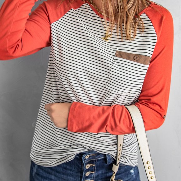 💜 New Stripped Top With Pocket - Picture 6 of 11